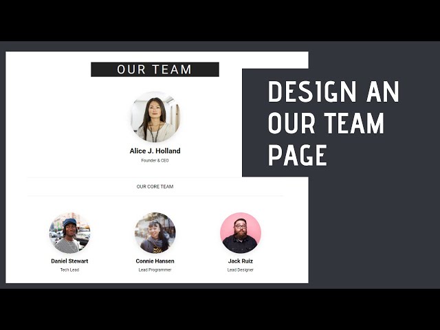 our team page design