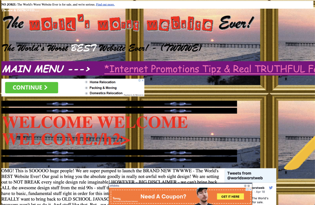 popular websites with bad design