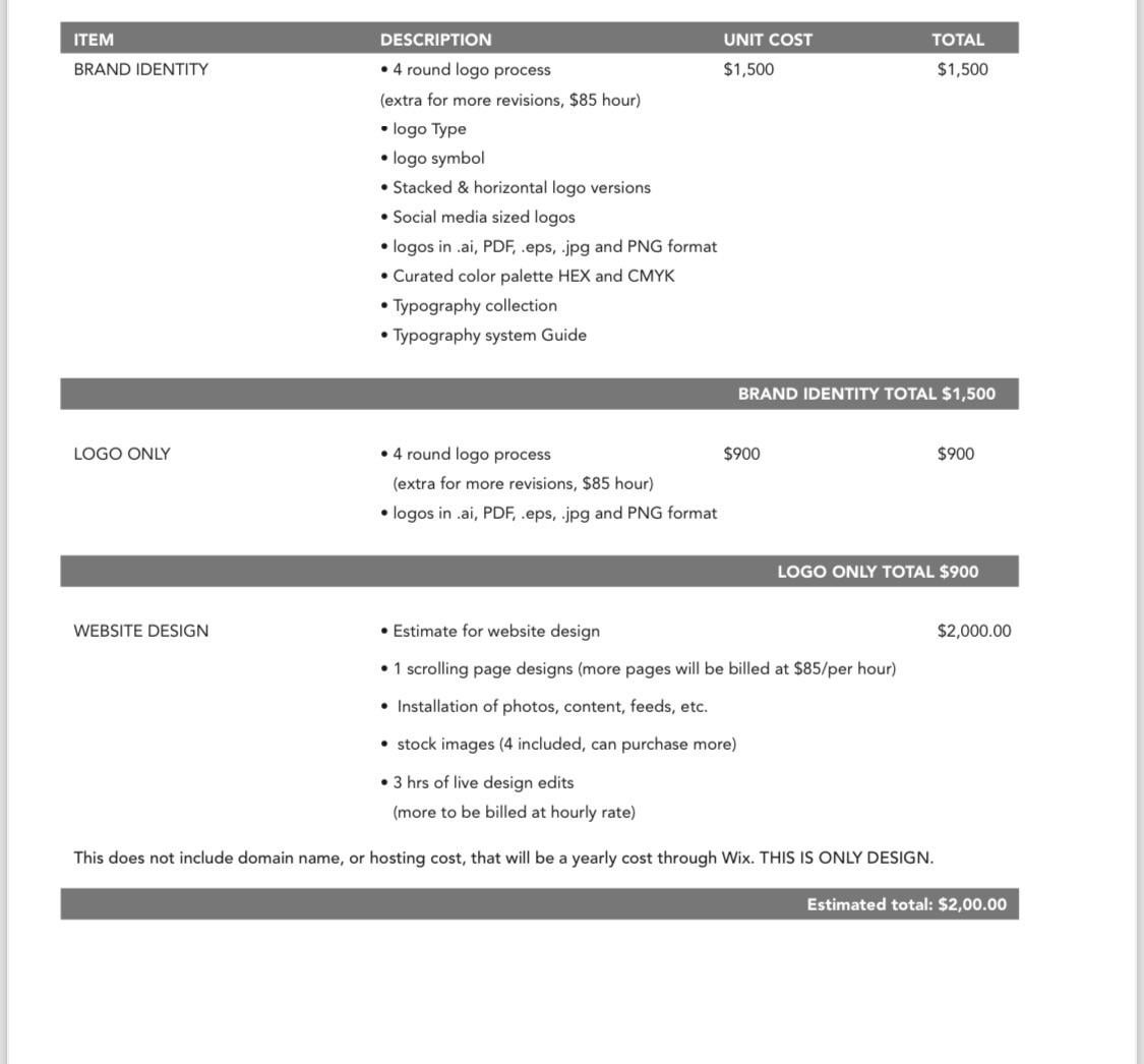 website design quote